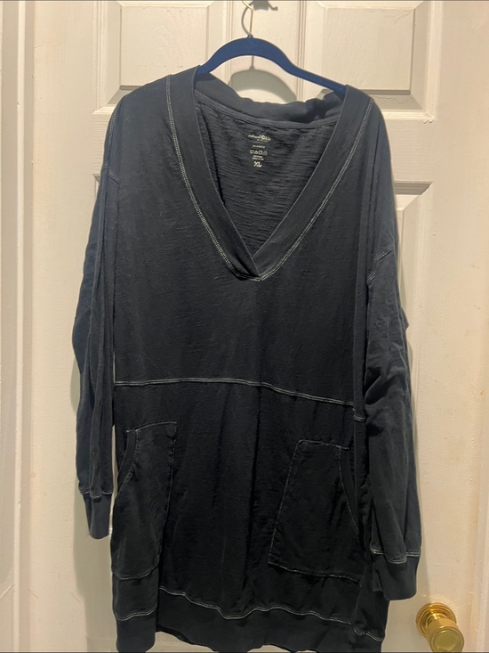 NATURAL LIFE Dresses & Skirts - NATURAL LIFE Black Crewneck Long Tee/Dress with Printed Care Label